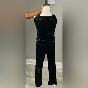 Kids Black Velvet Matching Set